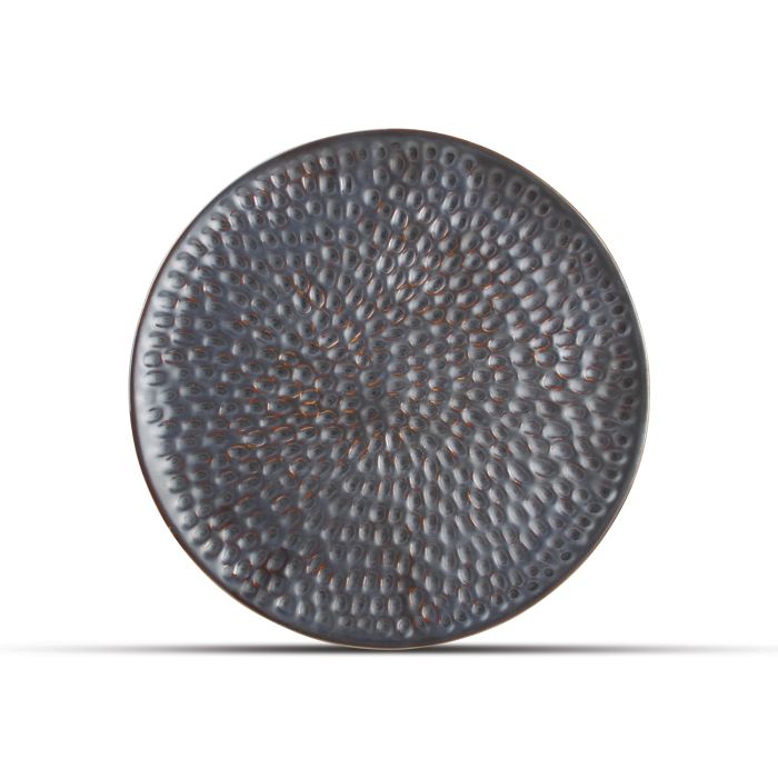 Talerz 20cm hammered silver Brass