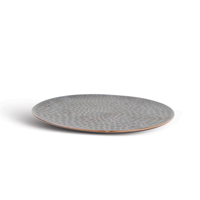 Talerz 20cm hammered silver Brass