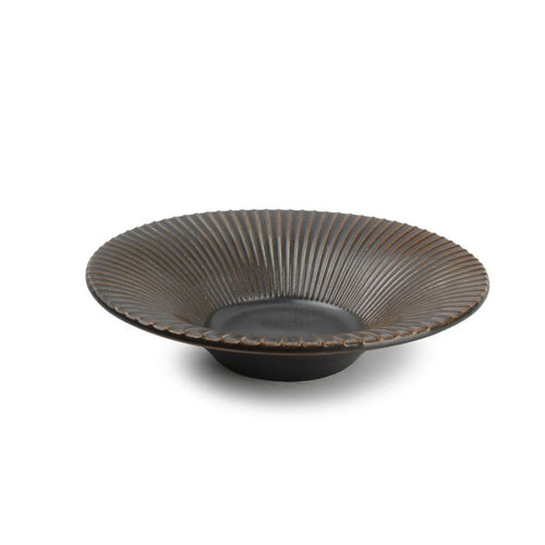 Talerz głęboki 20,5xH5cm striped silver Brass