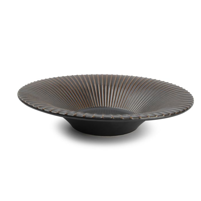 Talerz głęboki 26xH5,5cm striped silver Brass