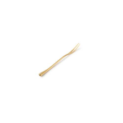 REVIVE Widelec do przekąsek złoty matowy 13,2 cm – komplet 6 szt.
