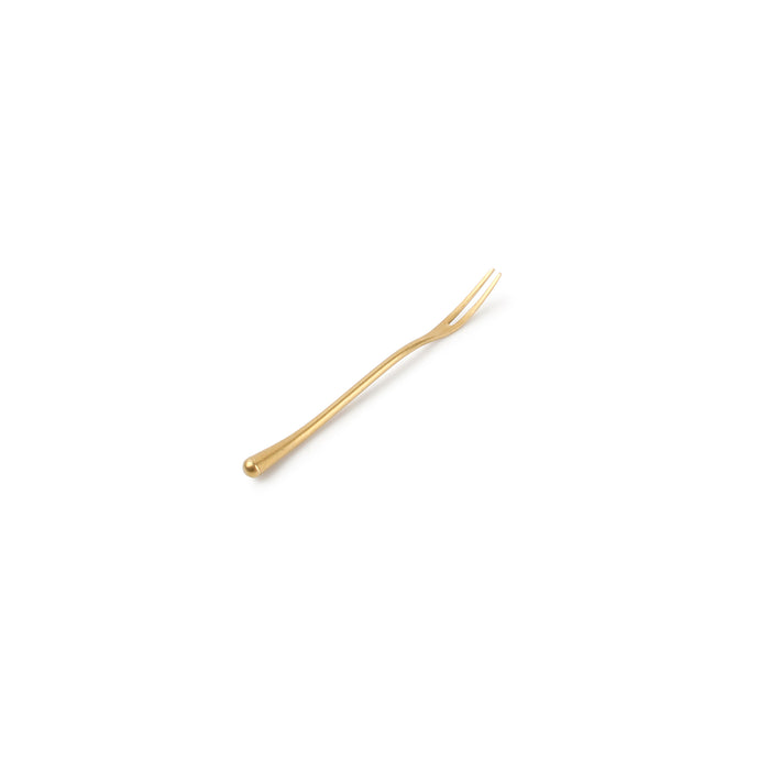 REVIVE Widelec do przekąsek złoty matowy 13,2 cm – komplet 6 szt.