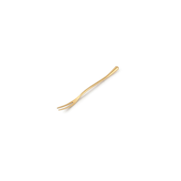 REVIVE Widelec do przekąsek złoty matowy 13,2 cm – komplet 6 szt.