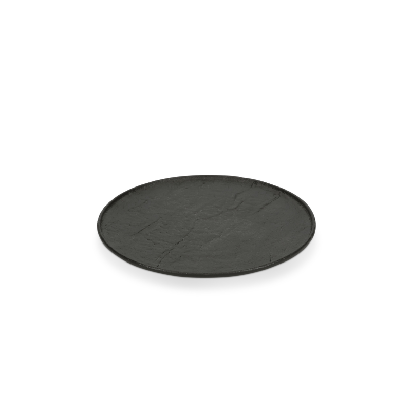 CHIC LIVELLI BLACK Talerz płaski z rantem 22 cm