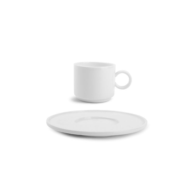 CHIC VERSO WHITE Filiżanka sztaplowana 90 ml ze spodkiem