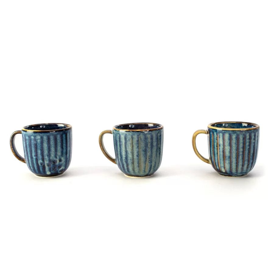 DEEP BLUE Filiżanka do espresso żeberkowana 90 ml / VERLO