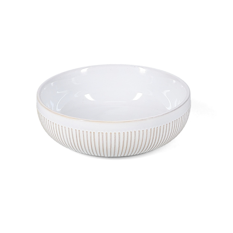 Fine 2 Dine Brass White Striped Miska 15,5xH5 cm