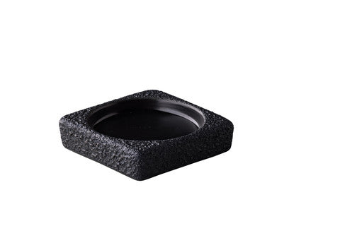 STUDIO RAW Spodek kwadratowy wulkaniczny czarny 9 x 2,2 cm