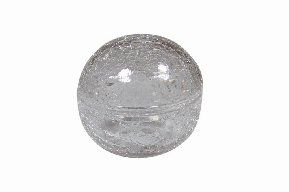 Przezroczysta szklana misa z pokrywką (efekt spękania), rozmiar M, 12 cm
