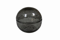 Szklana misa z pokrywką i efektem spękania, szaro-zielona, rozm. M (12 cm)