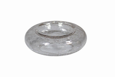 Przezroczysta misa prezentacyjna ze szkła spękanego (typ donut), 17 x 5 cm