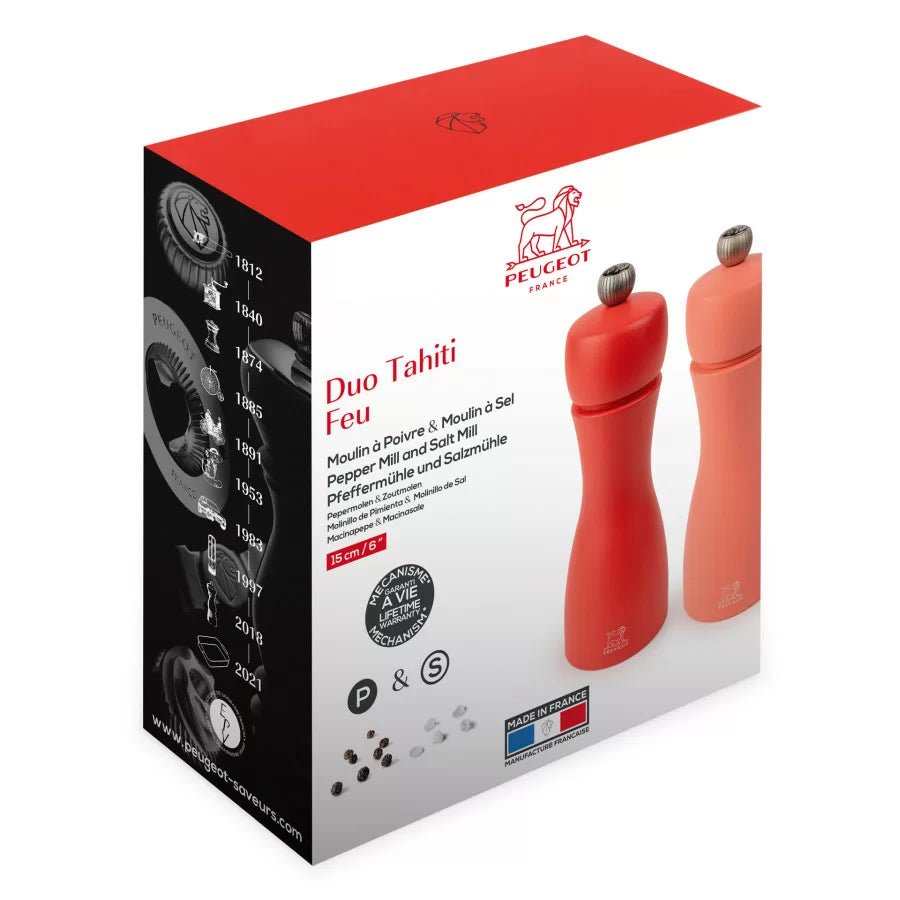 TAHITI DUO Zestaw do soli i pieprzu 15 cm Fire / PEUGEOT - OD Kuchni Strony
