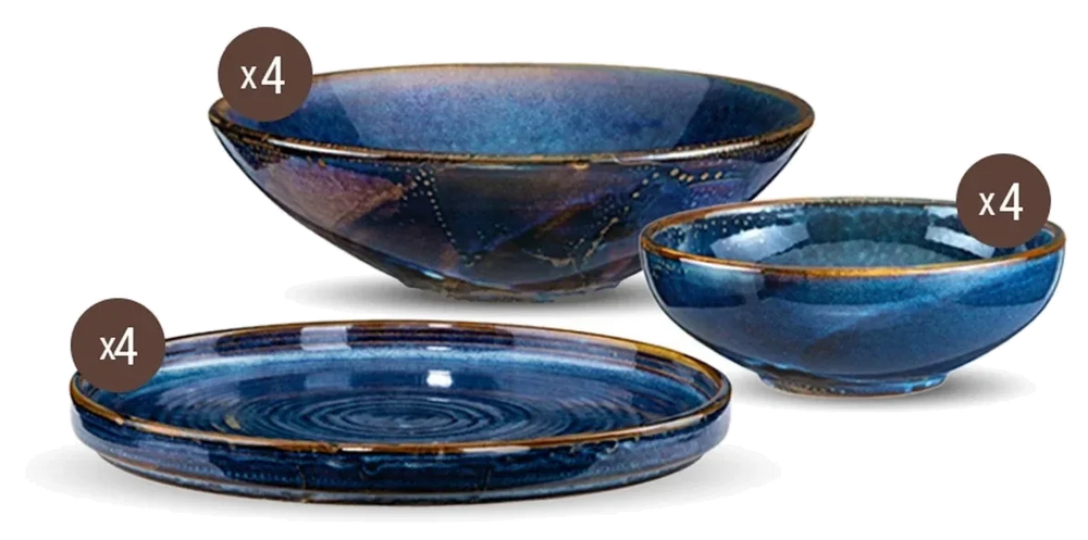 Zestaw 4 osobowy - Deep Blue